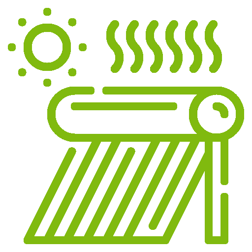 pictogramme chauffe-eau solaire vert